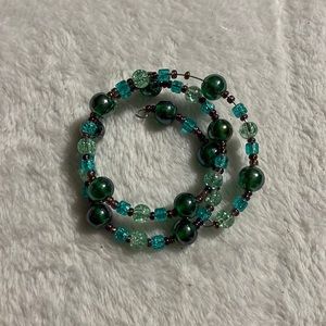 Fashion Costume Jewelry Beaded Wire Wrap Bracelet